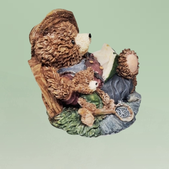 🌲10/$20.  Bear Figurine Reading Book with Cub Woodland Decor - Picture 3 of 4